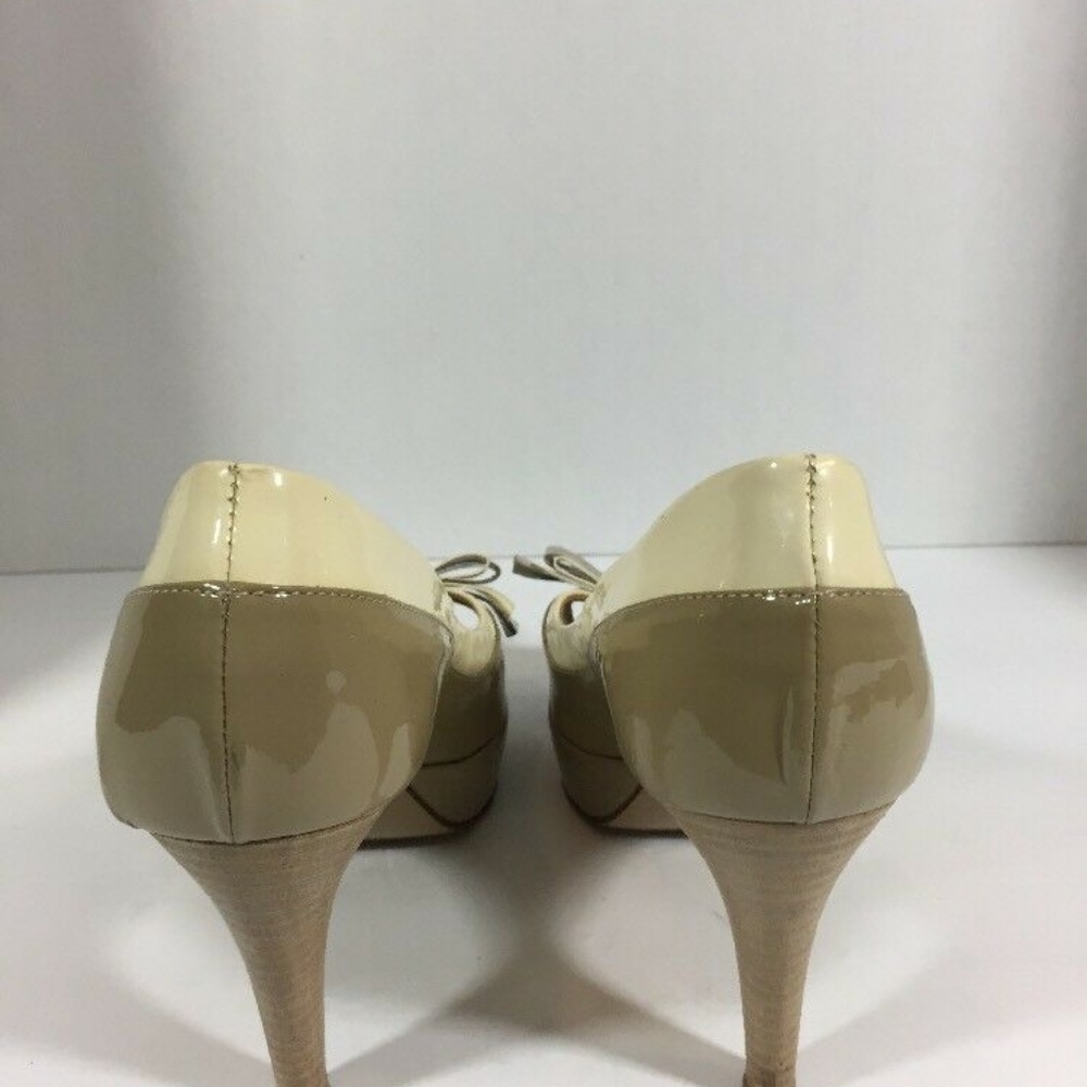 Melin Made in Italy Brown Creme Peep Toe  Leather - Picture 5 of 8